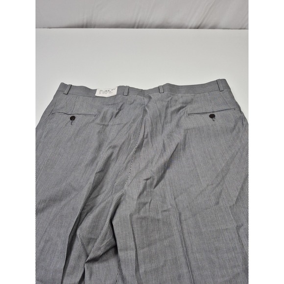 Asher Reserve Dress Pants Mens 44x36 Gray Wool Cotton Pleated Straight USA NWT - Picture 6 of 11